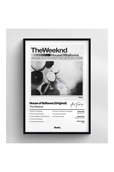 Thetic The Weeknd House Of Balloons Albüm Koleksiyonu PREMIUM Spotify Poster