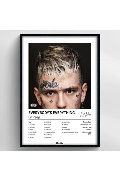 Thetic Lil Peep Everybody's Everythıng Albüm Koleksiyonu PREMIUM Spotify Poster!