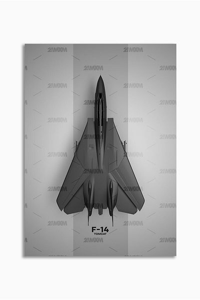 21mxm Frameless Wall Poster, Fighter Jet Top View, Aviation Art, Canvas, 2025 Aviation Collection