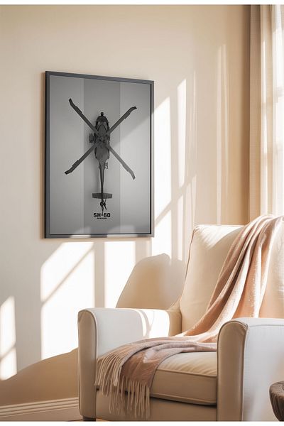21mxm Frameless Wall Poster, Fighter Jet Top View, Aviation Art, Canvas, 2025 Aviation Collection
