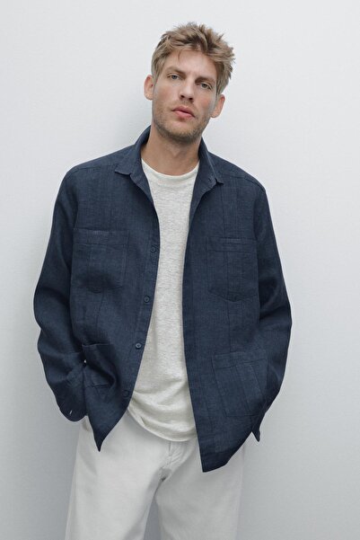 Massimo Dutti Pilili %100 keten gömlek