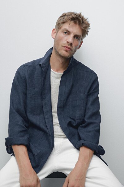 Massimo Dutti Pilili %100 keten gömlek