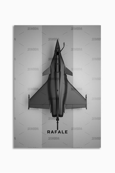 21mxm Frameless Wall Poster, Fighter Jet Top View, Aviation Art, Canvas, 2025 Aviation Collection