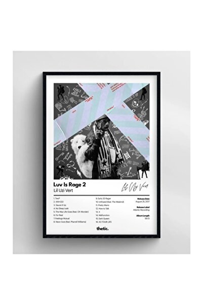 Thetic Lil Uzi Vert Luv Is Rage 2 Albüm Koleksiyonu PREMIUM Spotify Poster