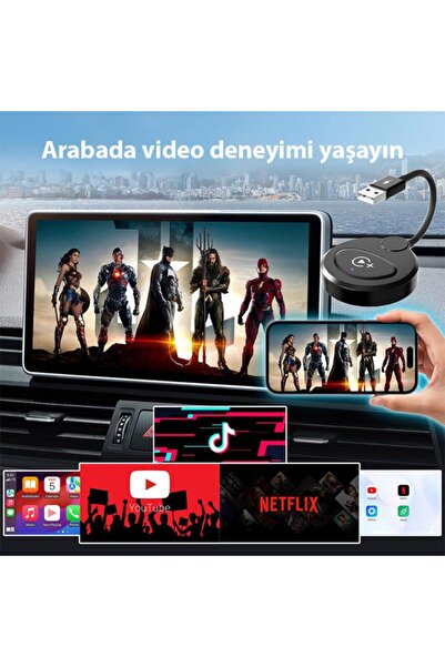 coofbe Kablosuz Apple Car Play Dönüştücü Video Yansıtıcı Youtube Netflix Tiktok Video Yansıtıcı Carp