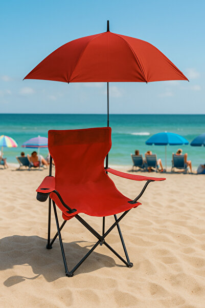homenter Şemsiyeli Katlanabilir Kamp Sandalyesi – Taşınabilir Gölgelikli Kamp, Plaj Koltuğu