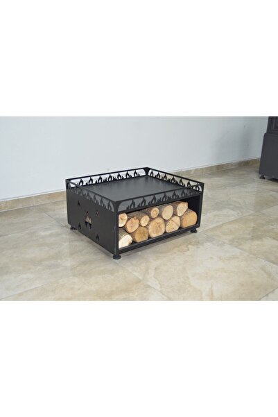 flamestove Alev Desenli Odunluklu Altlık (60*50 ) (FS-106-A)