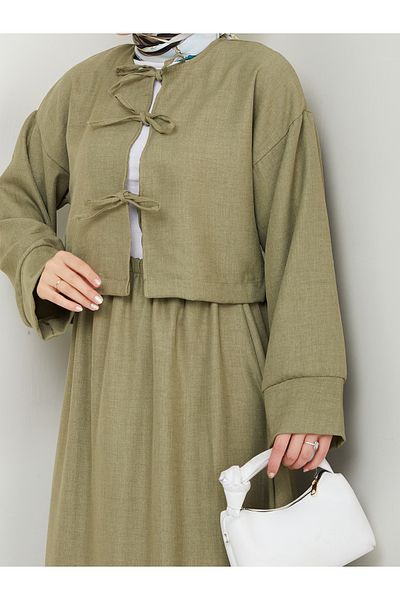 exxitcollection Set kimono din lenjerie Sofia pentru femei cu trei fuste legate