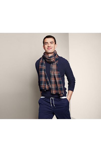 Tchibo Men Woven Scarf, Navy and Orange