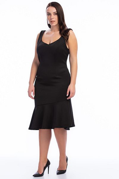 Şans Tekstil Women's Black Collar Detailed Dress 85n7193