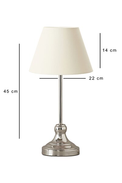 HOMİNG Homing Edel Chrome Body Lampshade Cream Fabric