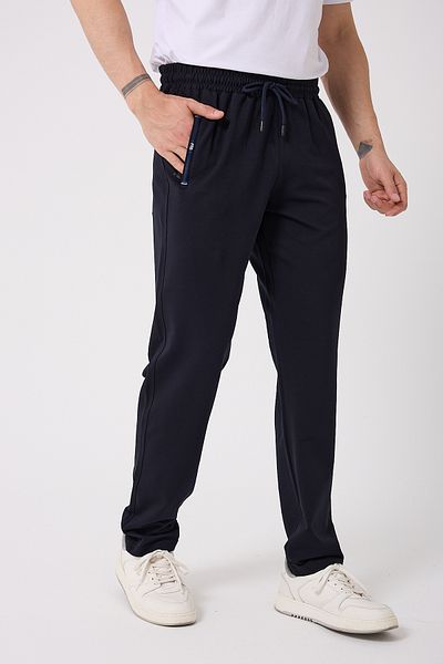 Fors Life Σκούρο Navy Blue Κλασικό Παντελόνι Φούτερ με Λεπτομέρεια Κέντημα στην Τσέπη