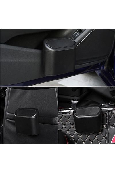 XMOD Auto Trash Can Car Garbage Bin Auto Lid Black