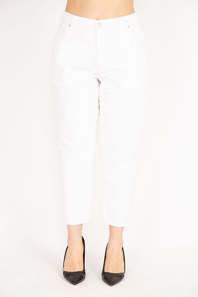 Şans Women's Bone Large Size 5 Pocket Jeans 65n36131