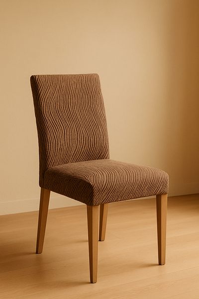 Özlü Home Κάλυμμα καρέκλας Jacquard, Ελαστικό, Ελαστικό Κάλυμμα Καρέκλας, 1 Τεμάχιο Καφέ