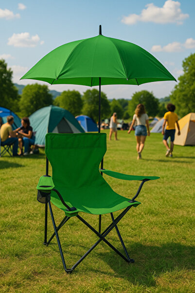 homenter Şemsiyeli Katlanabilir Plaj Koltuğu – Taşınabilir Gölgelikli Kamp, Plaj Şezlongu