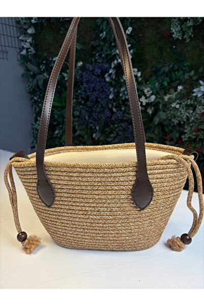 MaVaux Τσάντα ώμου Miami Straw Look με εσωτερική επένδυση με ειδική λαβή