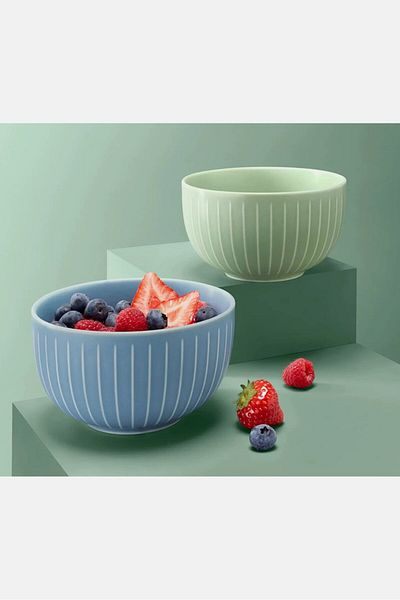 Tchibo Serving Bowl Set Of 2 600 ml, Green and Blue