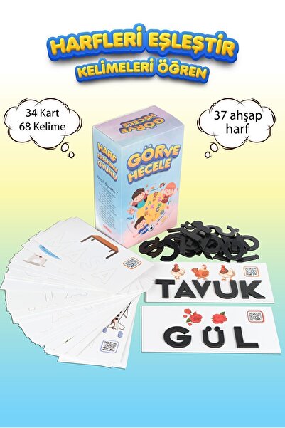 Molfy Harf Eşleştirme Alfabe Ilk Yükselen Okuma Heceleme Kreş Ana 1.sınıf Kelime Eğitici Kutu Zeka Oyunu