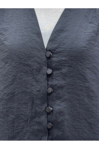 MİHRA STORE Zaryla V Neck Buttoned Pes Modal Shirt-Nl361 Anthracite