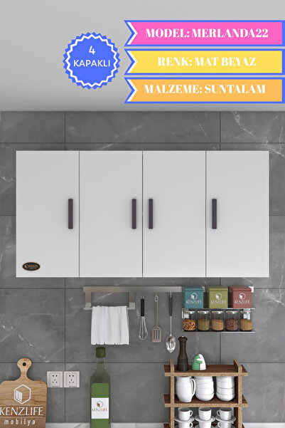Kenzlife Hazır Mutfak Merlanda22 Byz 060*120*22 Mutfak Banyo Dolabı Kapaklı R...