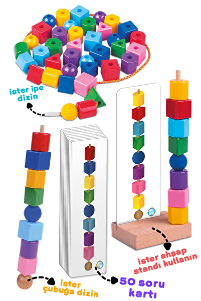 Circle Toys Line Up ipe Ve Çubuğa Boncuk Ve Şekil Dizme Oyunu