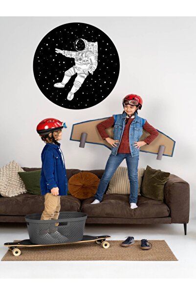 MAARS Bebek Çocuk Odası Mega Uzayda Astronot, Cam, Duvar Sticker