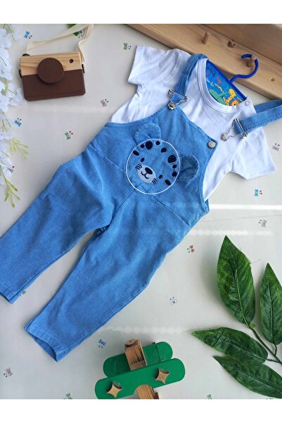 MÇ FAMİLY STORe KIZ ERKEK BEBEK Çocuk Jean Salopet 2' Li Kot Tulum Takim
