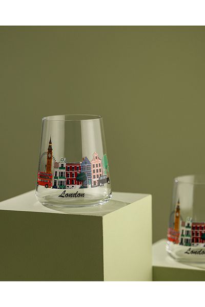 Madame Coco London City Set of 2 Water Glasses - Transparent