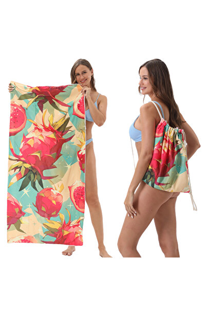 Buldug Prosop de plajă și geantă din microfibră 2 în 1 |   Prosop pentru rucsac 140x70cm - Modele colorate