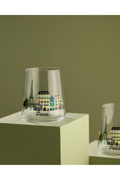 Madame Coco Paris City Set of 2 Water Glasses - Transparent