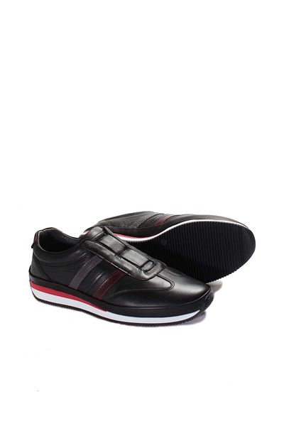 Ayakkabıhane Genuine Leather Inside and Outside Black Men's Sports Sneaker Shoes Ah088561311893