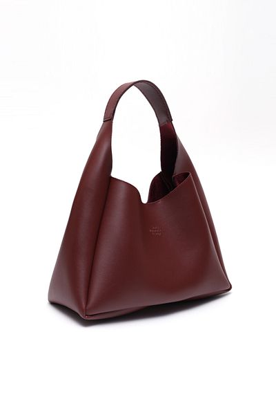 SHAKA Claret Red SHK19 Kunstleder, Snap Closure, Einzelfach, Make-up-Tasche mit Reißverschluss, Hand-, Arm- und Schultertasche