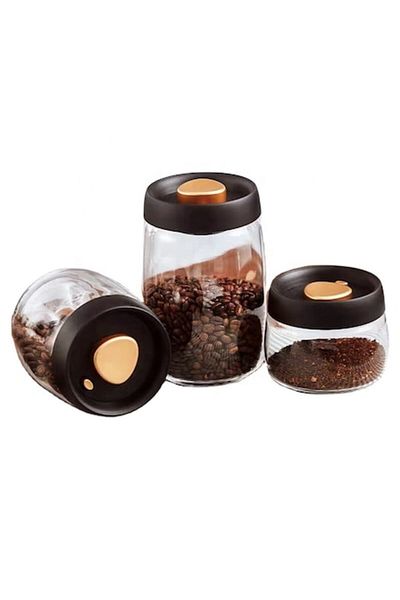 OEM Set of 3 Borosilicate Glass Jars with Vacuum Lids, for Storage, 1200 Ml/800 Ml/400 ml