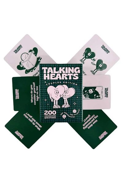 miraza Talking Hearts Couples Conversation Game, 200 Questions, 2 Wild Cards, Discover New Sides