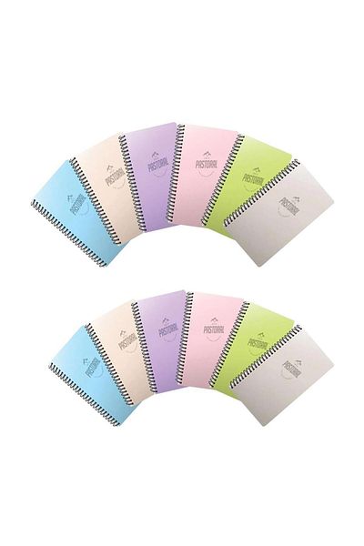 Gıpta Pastoral 72 Yp. A4 Spiral Pp. Cover Notebook Checkered 12 Pcs