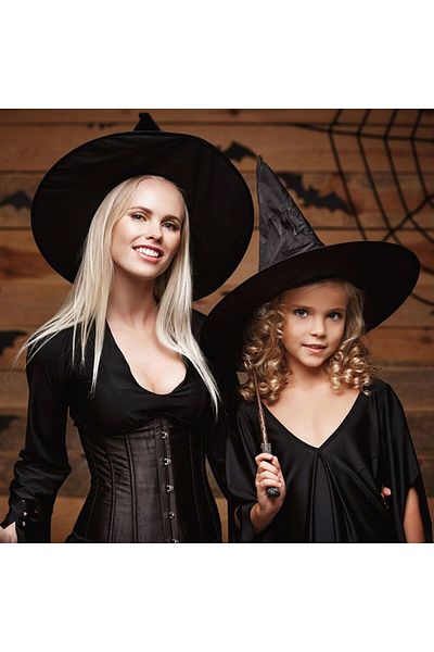 partidolu Υφασμάτινο καπέλο Halloween Dralon - Συμβατό για ενήλικες και παιδιά, 6 τμχ Μαύρο