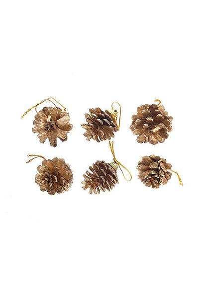 Pandoli Partidolu 6 Bucăți Coșul de Crăciun Ornament Coș de Pom de Crăciun Culoare Aurie 4 Cm