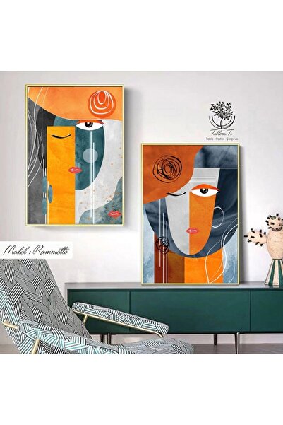 Tablomtr Metal Çerçeveli Gerçek Camlı Tablo Rammetto 2 Li Set