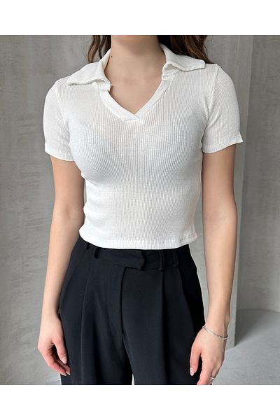 New Now GÂT POLO CAMISOLE CU MÂNECĂ SCURTĂ BODY CROP