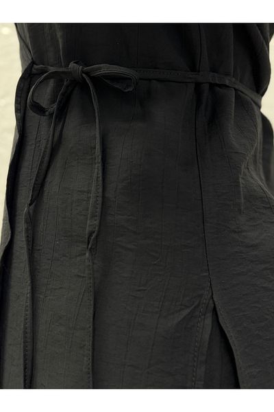 MİHRA STORE Vinmora Strawberry Suit with Side Tie Kimono-Ek544 Black