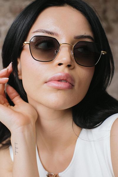 Bilge Karga Penelope Gold Green Gradient Sunglasses