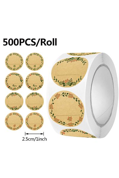 Choice 1inch-500pcs 1 500pcs Round Floral Thank You Stickers Canning Labels For Food Containers Jars,gift B