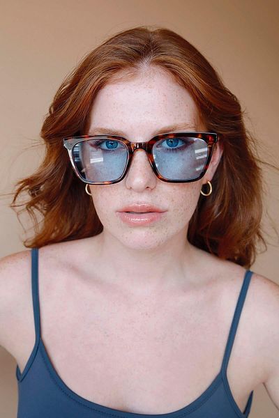 Bilge Karga Victor Leopard Blue Sunglasses