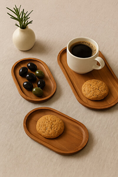Mirilliahome Set of 3 Wooden Presentation Plates – Natural Serving and Breakfast Presentation Plates