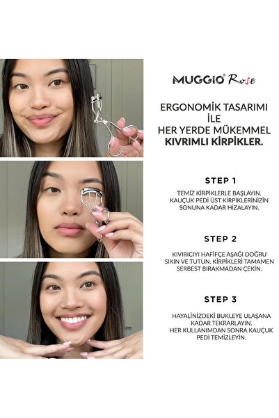 Muggio أداة تجعيد الرموش الفاخرة الطبيعية