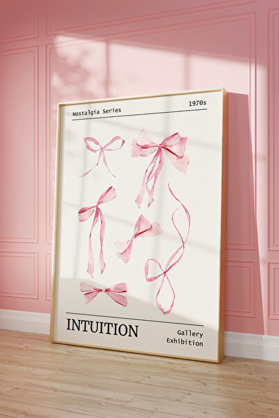 Vinca Prints Pink Bows Coquette Estetik Poster, Balletcore Estetik Poster, Pinterest Estetik Poster