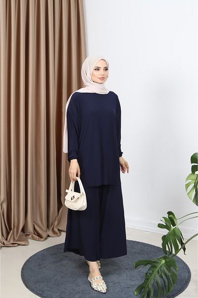 NİSUM MODA Pinted Loose Cut Trousers Suit