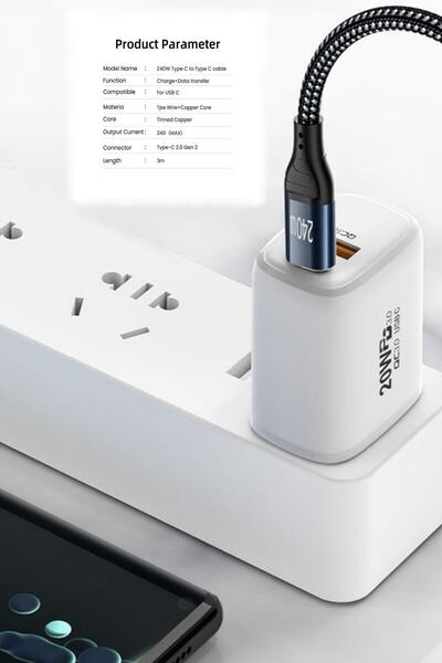 JUDAS C26 Type-C To C 90 Derece 5A/240W Şarj ve Data Kablosu -3mt