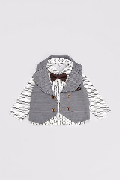 ZİMBOO Baby Boy Set Turn-Down Collar 3-Piece Vest Set
